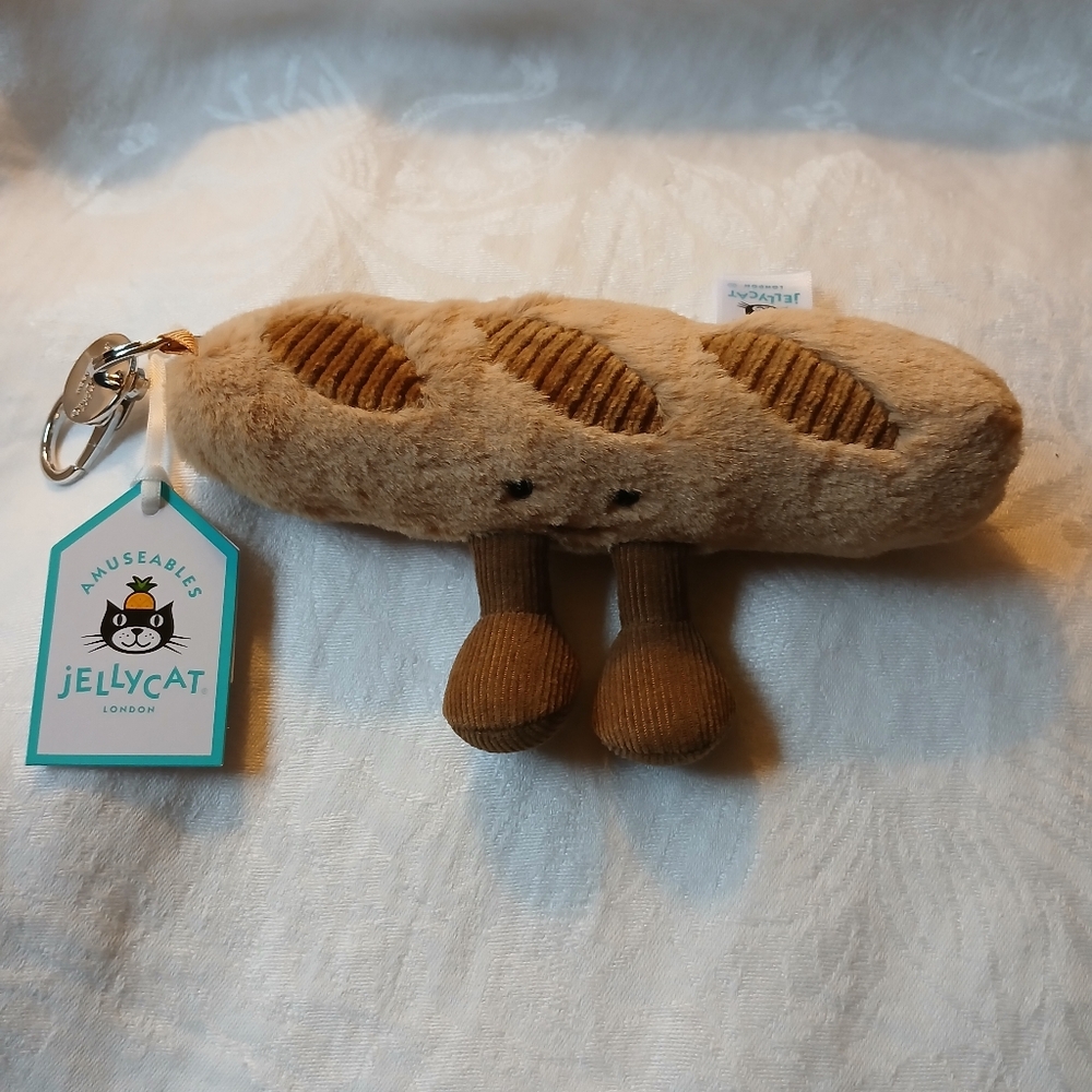 Jellycat Amuseables Baguette Bag Charm 1.6in x 5.9in x 3.1 BNWT Authentic